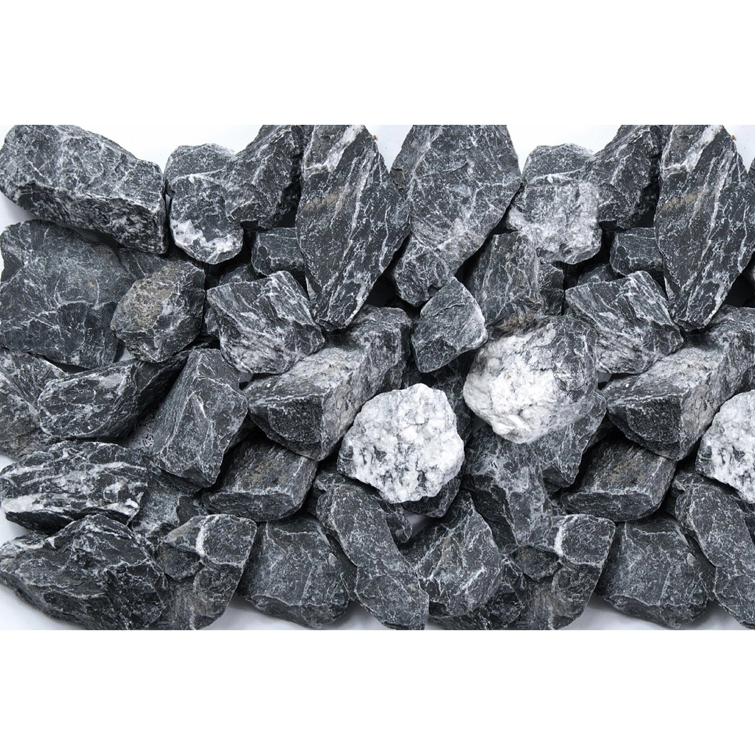 Mramorové kamenivo černobílé 25-50 mm 25 kg PE pytel