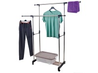 Nerezový pojízdný stojan na šaty Nerezový pojízdný stojan na šaty