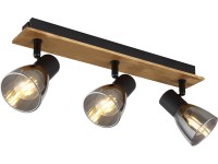 GLOBO 3bodové svítidlo CLAUDE černá/hnědá E14 40 W 400 x 70 x 155 mm