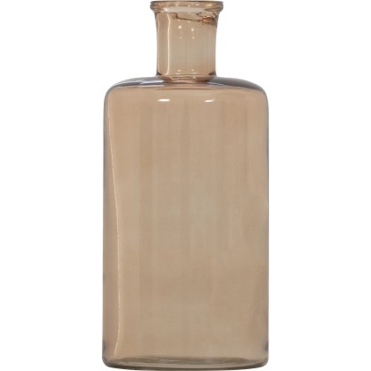 Skleněná váza hnědá 22,25 cm x průměr 10,25 cm