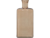 Skleněná váza hnědá 22,25 cm x průměr 10,25 cm