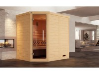 Weka Designová sauna Kemi rohová skleněné dveře