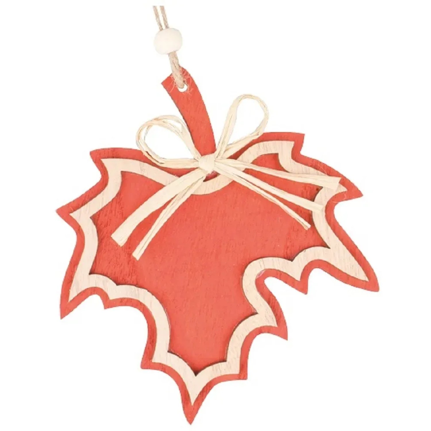Anděl Přerov Dřevěný list na zavěšení, javor vínový, 12 cm