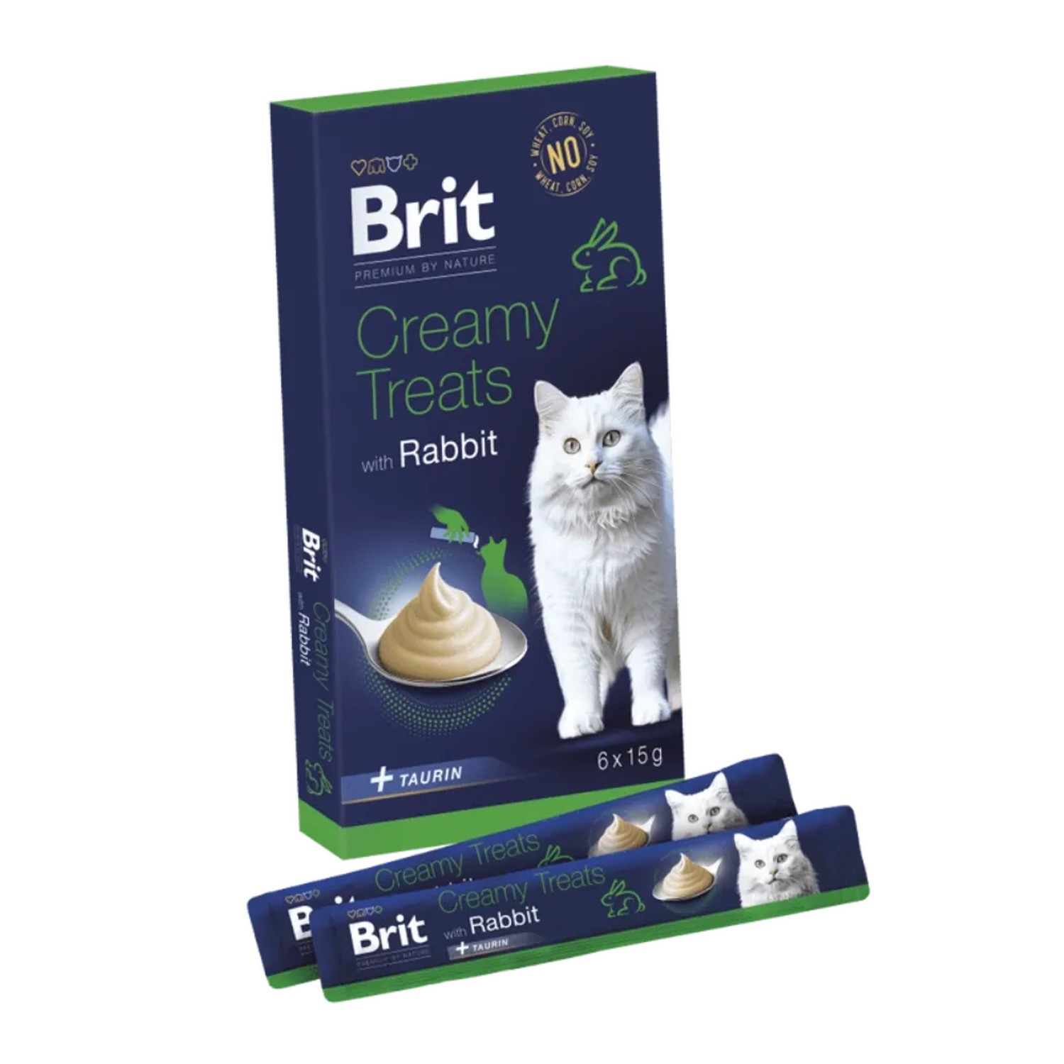 Brit Pamlsky pro kočky Premium by Nature Cat Creamy Treats with Rabbit, 6x 15 g