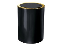 Kleine Wolke Kosmetický odpadkový koš Clap černá se zlatým okrajem 5 l Kleine Wolke Kosmetický odpadkový koš Clap černá se zlatým okrajem 5 l