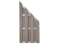 GroJa Hotový plot bez sloupků, Bi-Color White/hliník, 84,3 x 180/90 cm