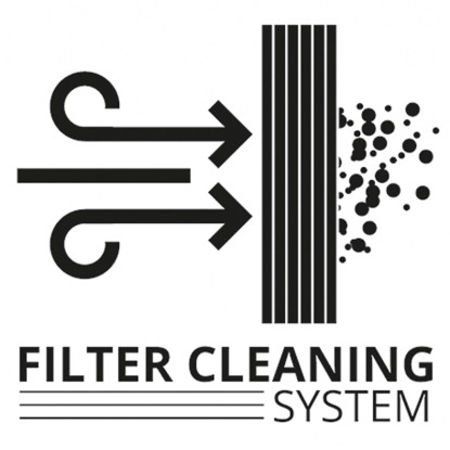 Symbol systému čištění filtru vysavače popela Einhell.