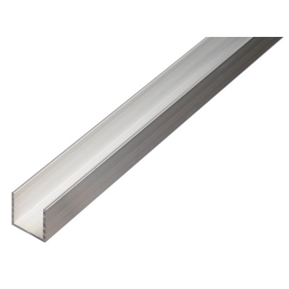 Tenkostěnný profil tvar U přírodní 15 mm x 15 mm x 1000 mm