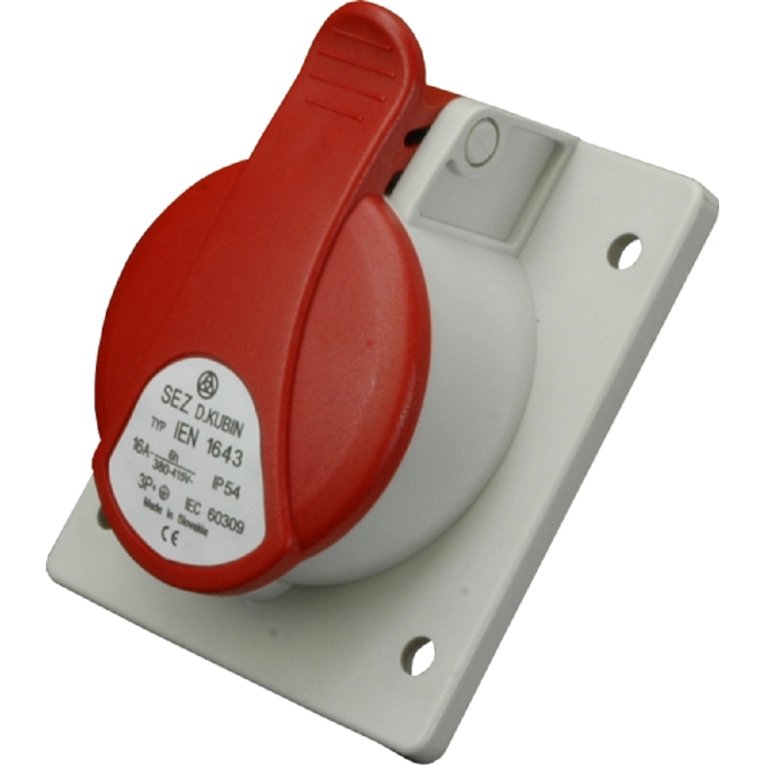 SEZ Vestavná šikmá zásuvka 400V, 16A, 5-pól, IP54