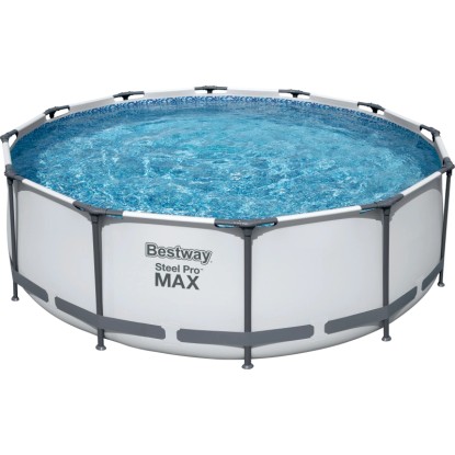 Bestway ocelový rámový bazén Steel Pro Max, Ø 366 cm, naplněný vodou.