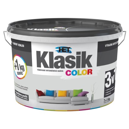 HET Klasik COLOR Tónovaná interiérová barva KC 0117 šedá platinová, 7 + 1 kg