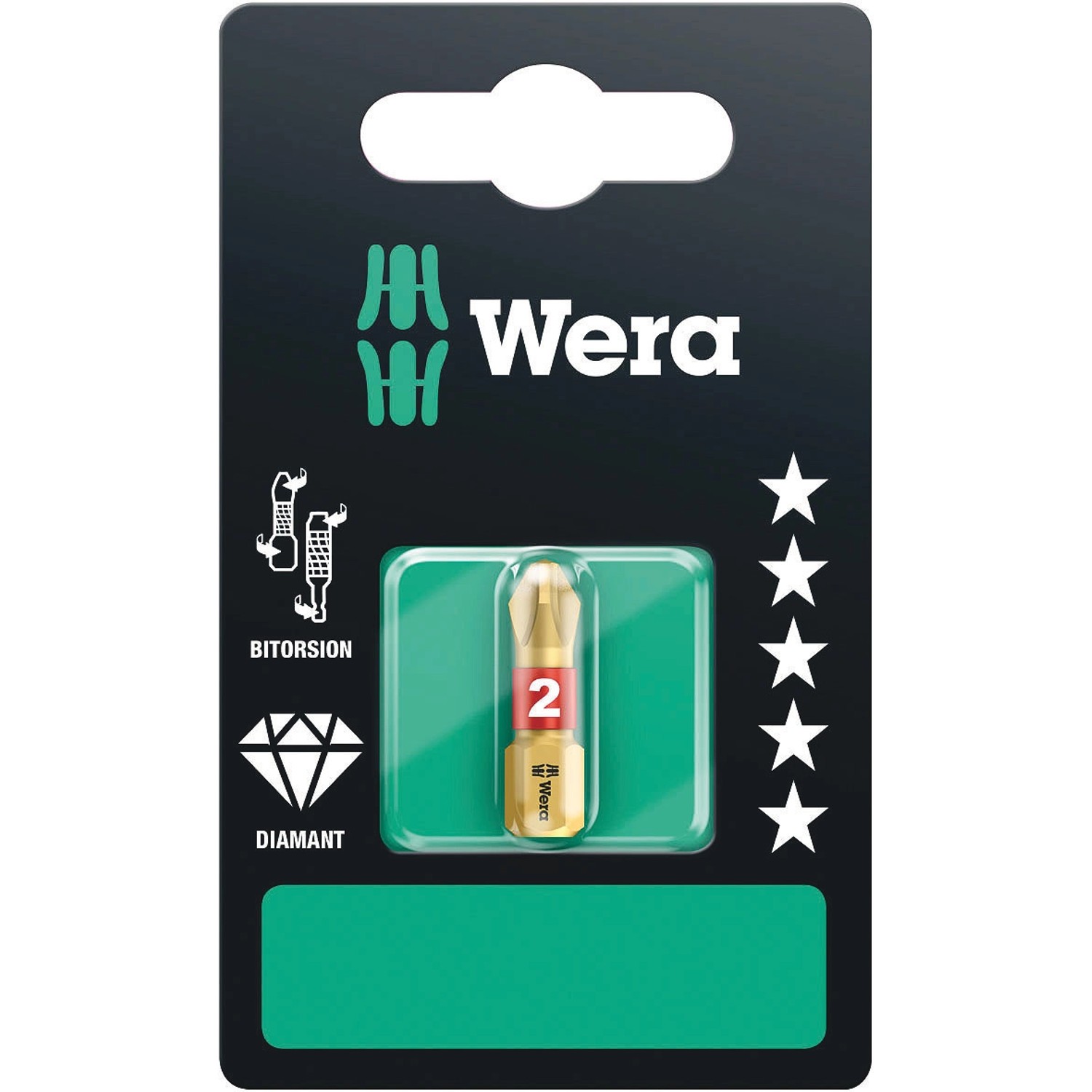 Wera Křížový bit 851/1 BiTorsion s diamantovým povlakem PH2 x 25 mm