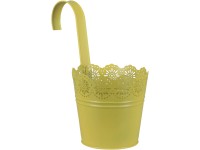 A.H.G. Zinkový květináč na balkon Crown, zelená, pr. 10,5 x 22 cm