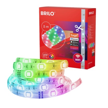 BRILO Smart Wifi RGB LED samolepicí pásek stmívatelný, 15 W, 5 m