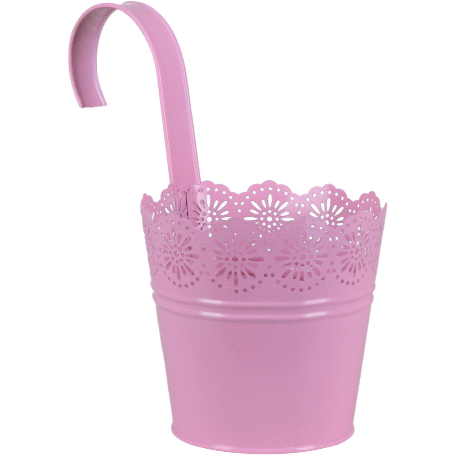 A.H.G. Zinkový květináč na balkon Crown, růžová, pr. 13,5 x 24 cm