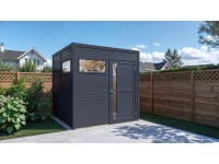 Bertilo Dřevěný domek na nářadí Cubus 2, antracitová, 226 x 234 cm Bertilo Dřevěný domek na nářadí Cubus 2, antracitová, 226 x 234 cm