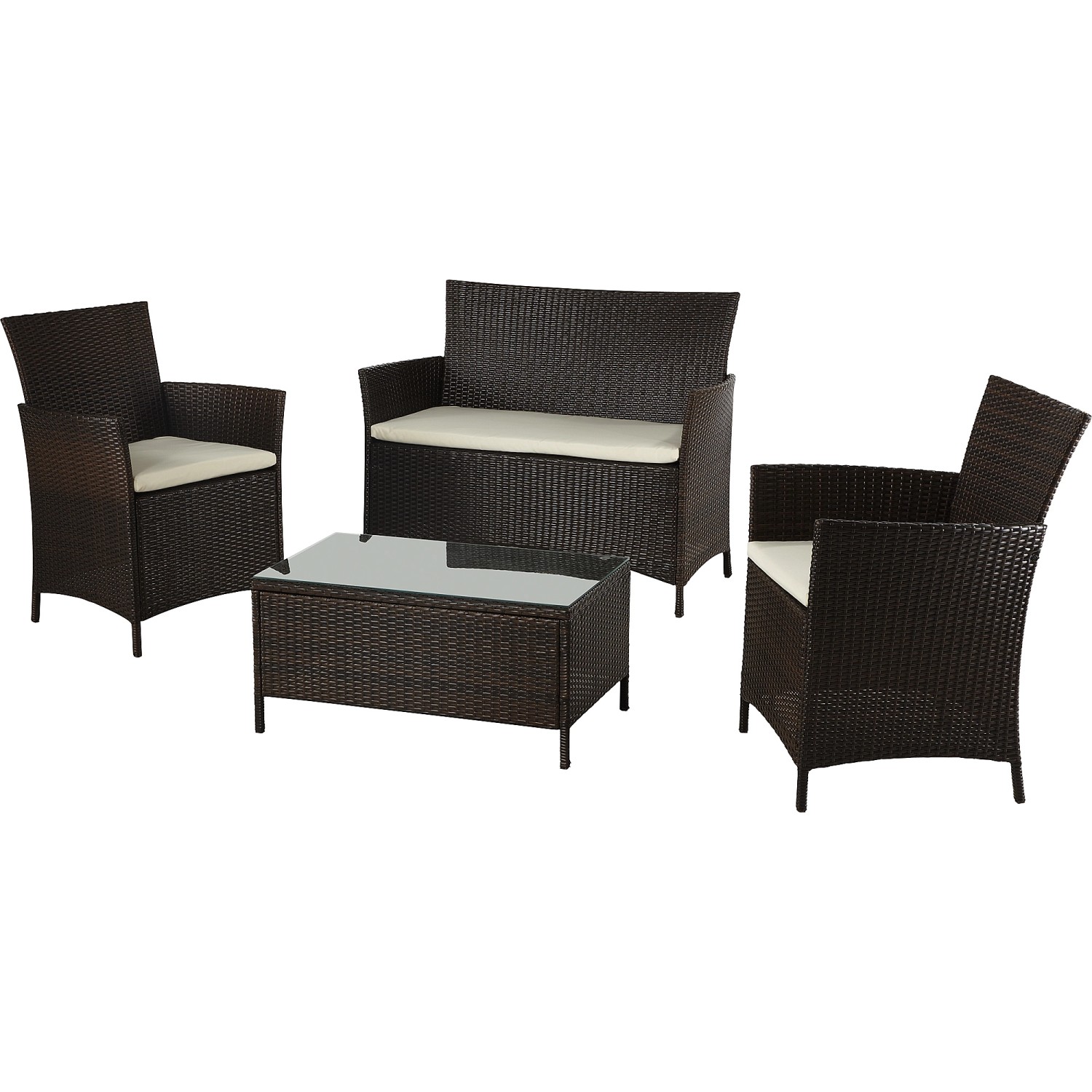 BWO Sestava zahradního nábytku Canera polyratan hnědá 4dílná