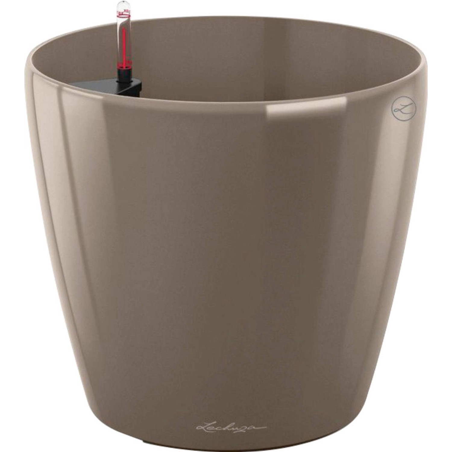 Lechuza Květináč Classico Premium 70, šedohnědá vysoce lesklá, pr. 70 x 65 cm