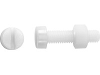 Závitový šroub s válcovou hlavou PZ plastový bílý M3 x 10 mm, 8 ks + matice