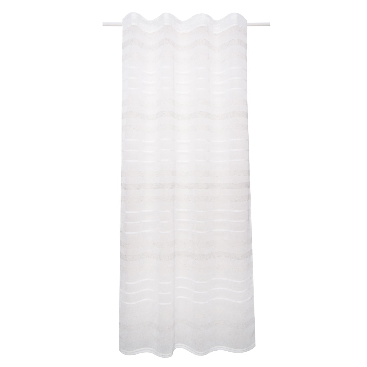 Sehlbach Závěs se skrytými poutky, tkané pruhy, bílý, 245 x 135 cm