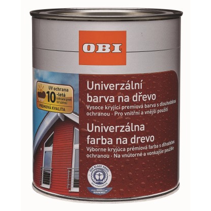 OBI Univerzální barva na dřevo s dlouhodobou ochranou červená švédská 750 ml