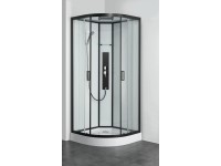 Sanotechnik Kompletní sprchový kout Sky 1, čtvrtkruh, černá, 90 x 90 x 225 cm
