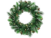 BWO Vánoční věnec jedle zelená 25x LED teplá bílá, pr. 45 x 10 cm