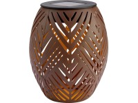 Solární stolní LED lampa s motivem listu, IP44, hnědá, pr. 12,5 x 15 cm