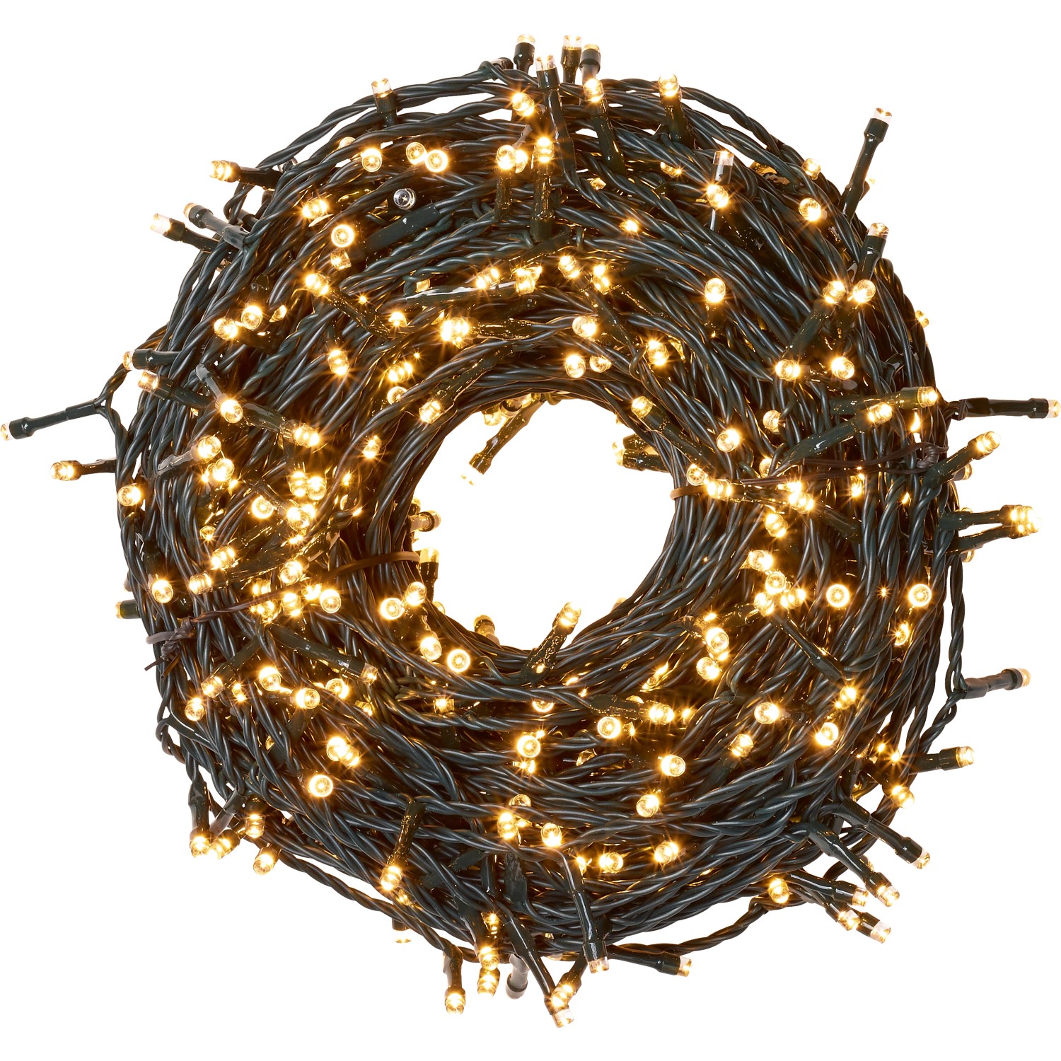 Venkovní světelný řetěz 1000 LED s funkcí časovače, zelená/teplá bílá