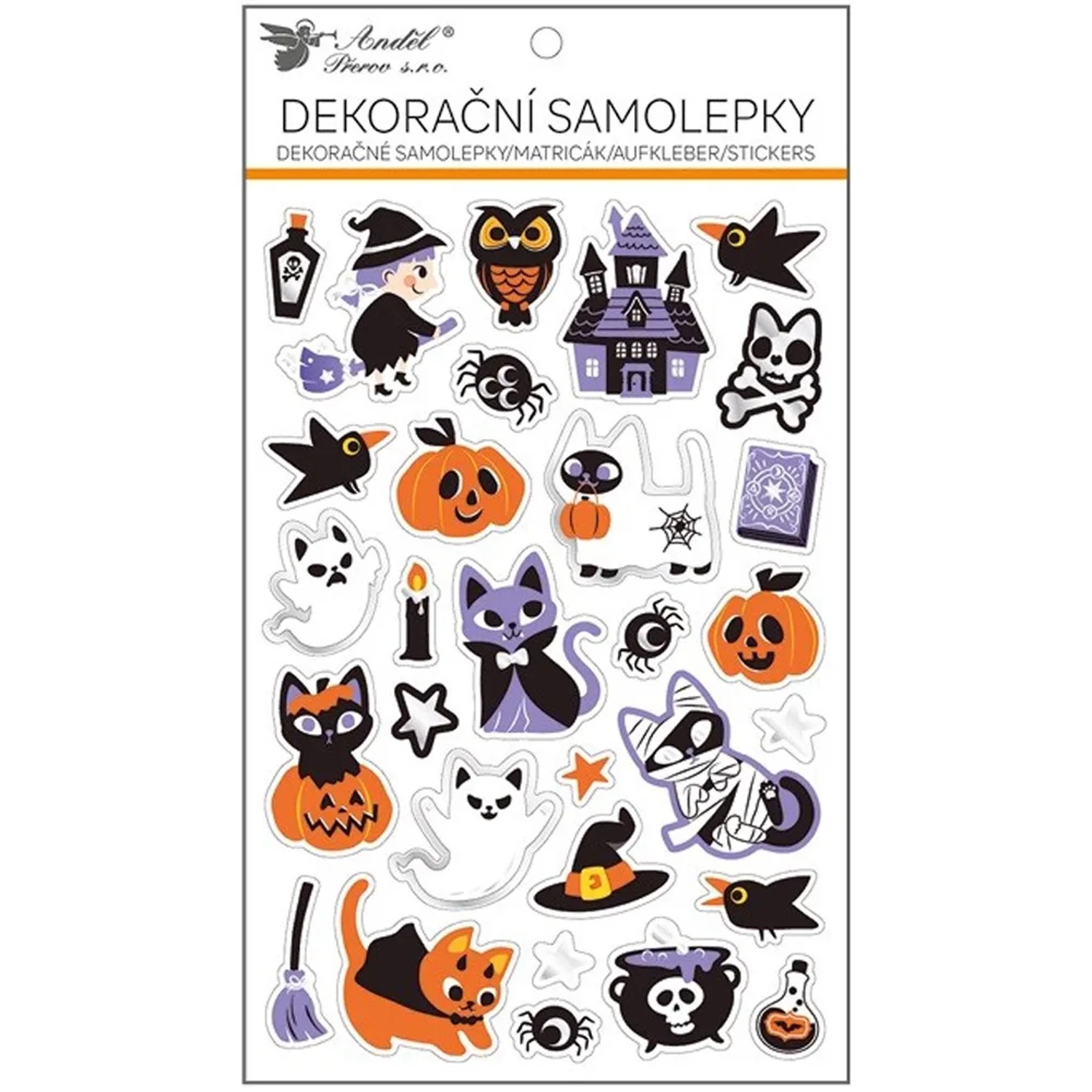 Anděl Přerov Samolepky Halloween kočky 14,5 x 25 cm