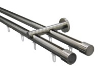 Gardinia Záclonová souprava Isa nerezová 2 tyče s pojezdem pr. 20 mm, 160 cm