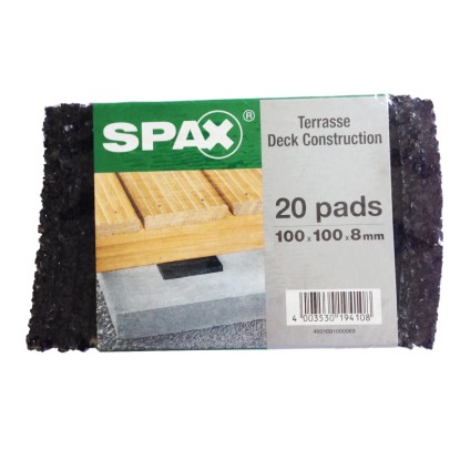 Spax Terasové podložky 100 x 100 x 8 mm, 20 ks