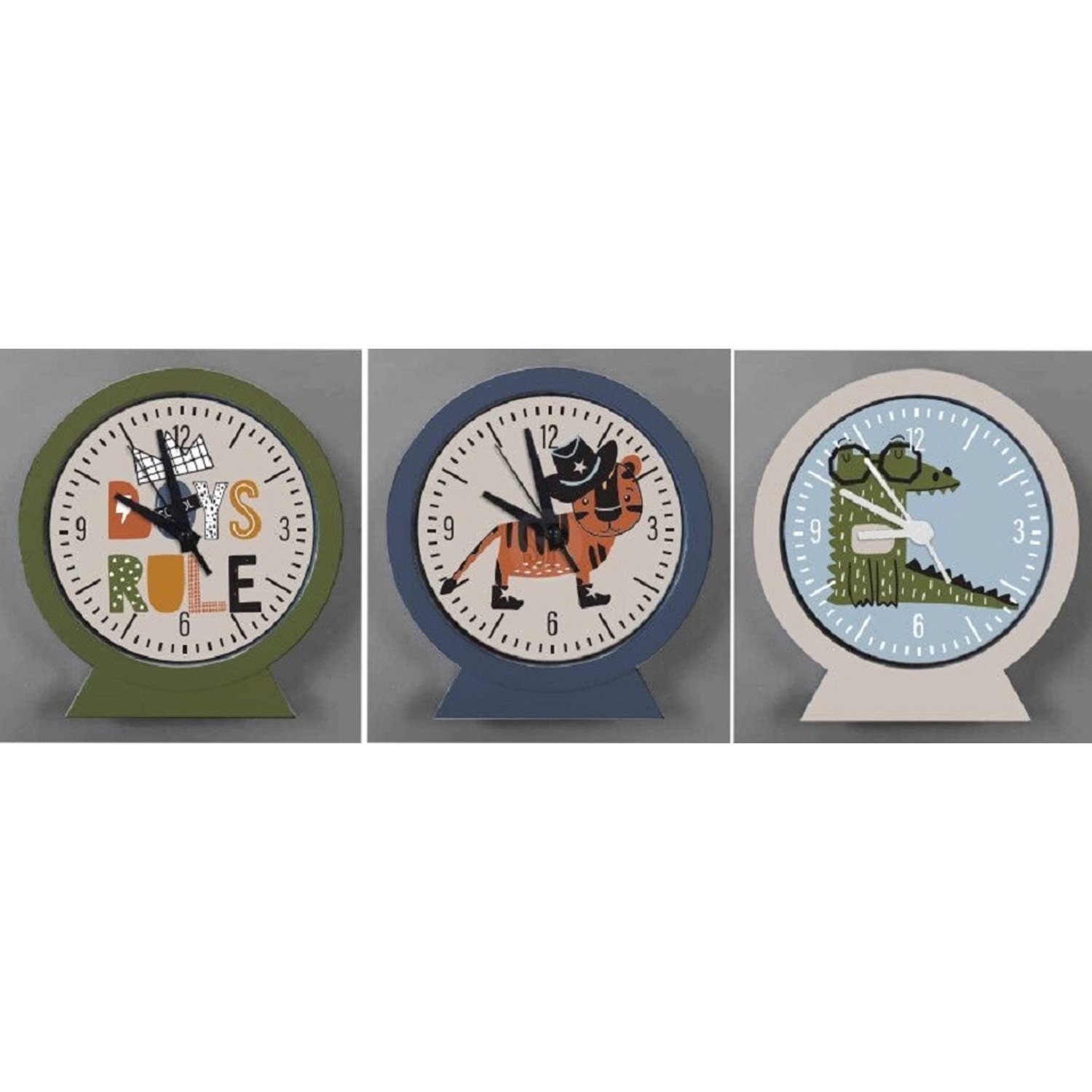 Budík s dětským motivem, 3 druhy, 15 x 16 x 3,7 cm