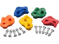 SwingKing Středně velké lezecké chyty se 2 otvory, plast, různé barvy, 5 ks