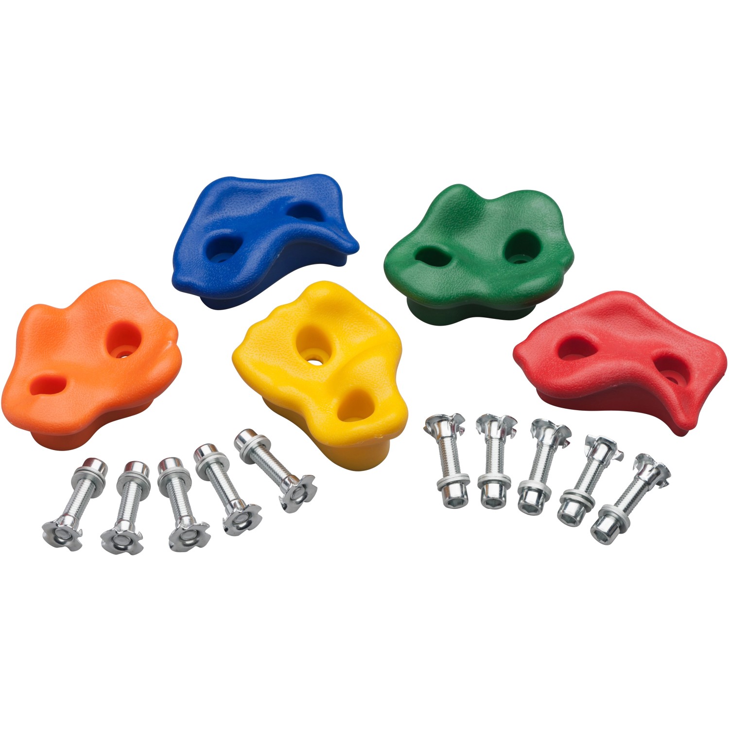 SwingKing Středně velké lezecké chyty se 2 otvory, plast, různé barvy, 5 ks