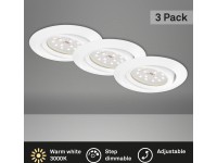 Briloner Vestavná 3dílná sada LED svítidel průměr 82 mm, bílá