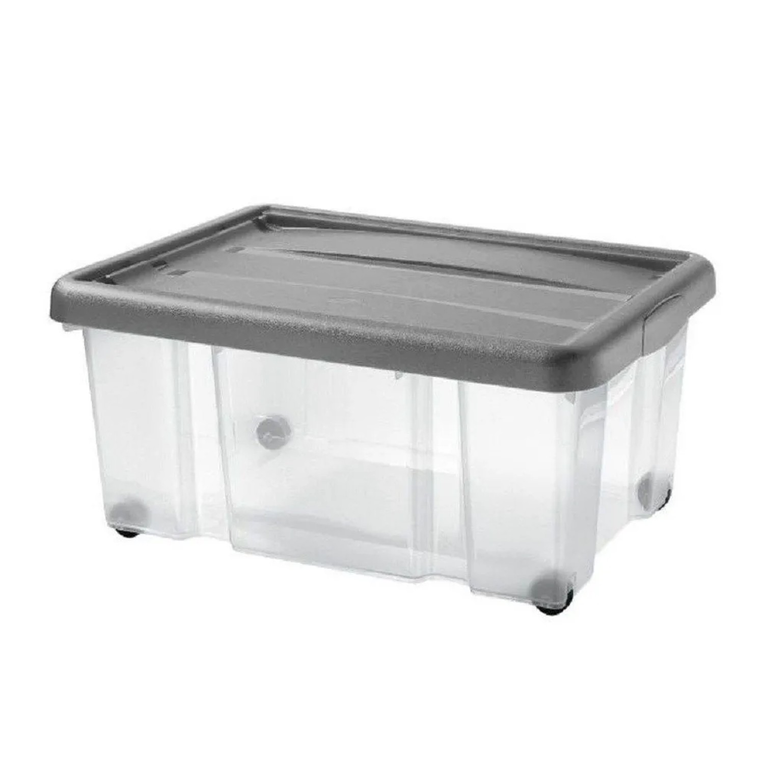 Tontarelli Úložný box s víkem PUZZLE transparentní/grafit 43 l