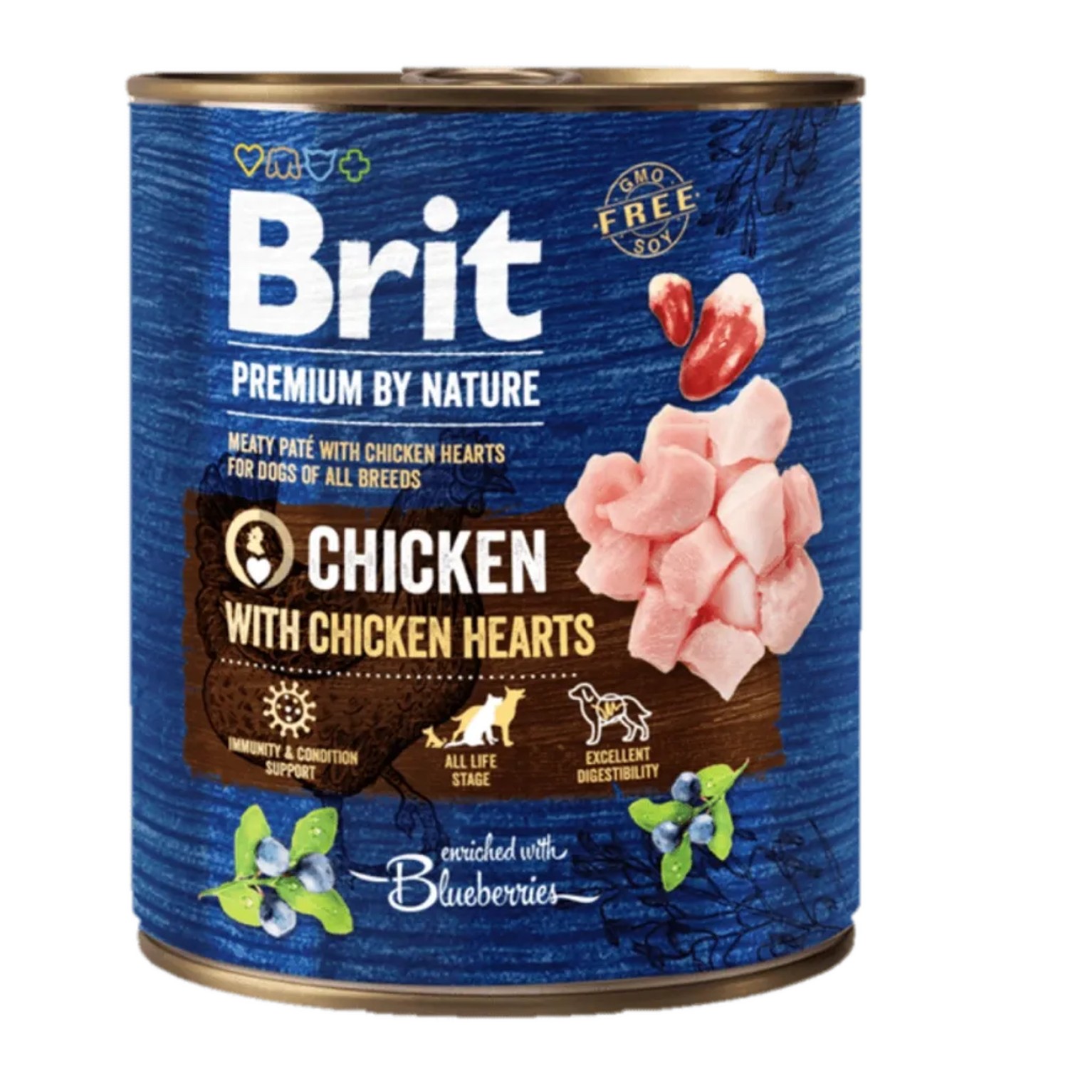 Brit Konzerva pro psy Premium by Nature Chicken with Hearts, 800 g