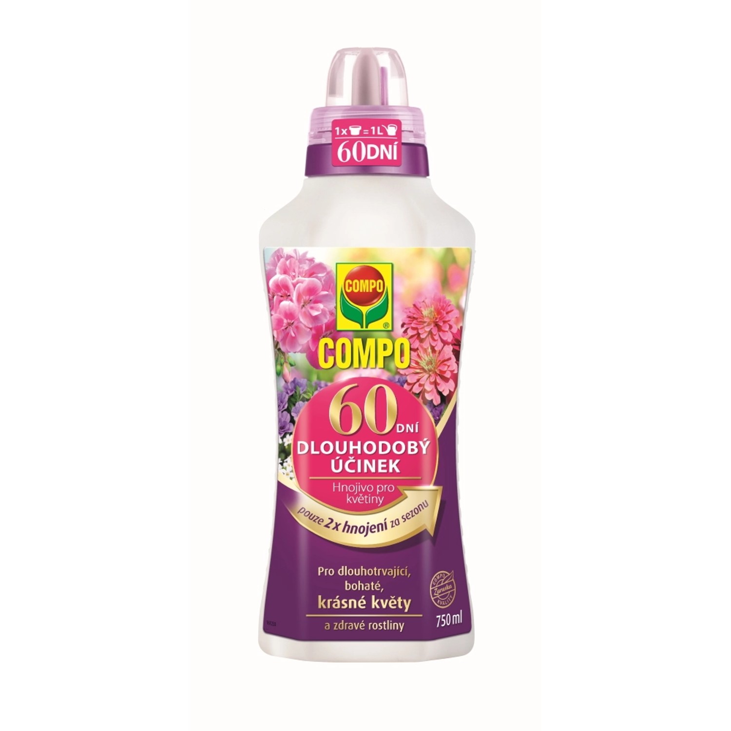 COMPO Hnojivo pro květiny s 60 dní dlouhodobým účinkem 750 ml