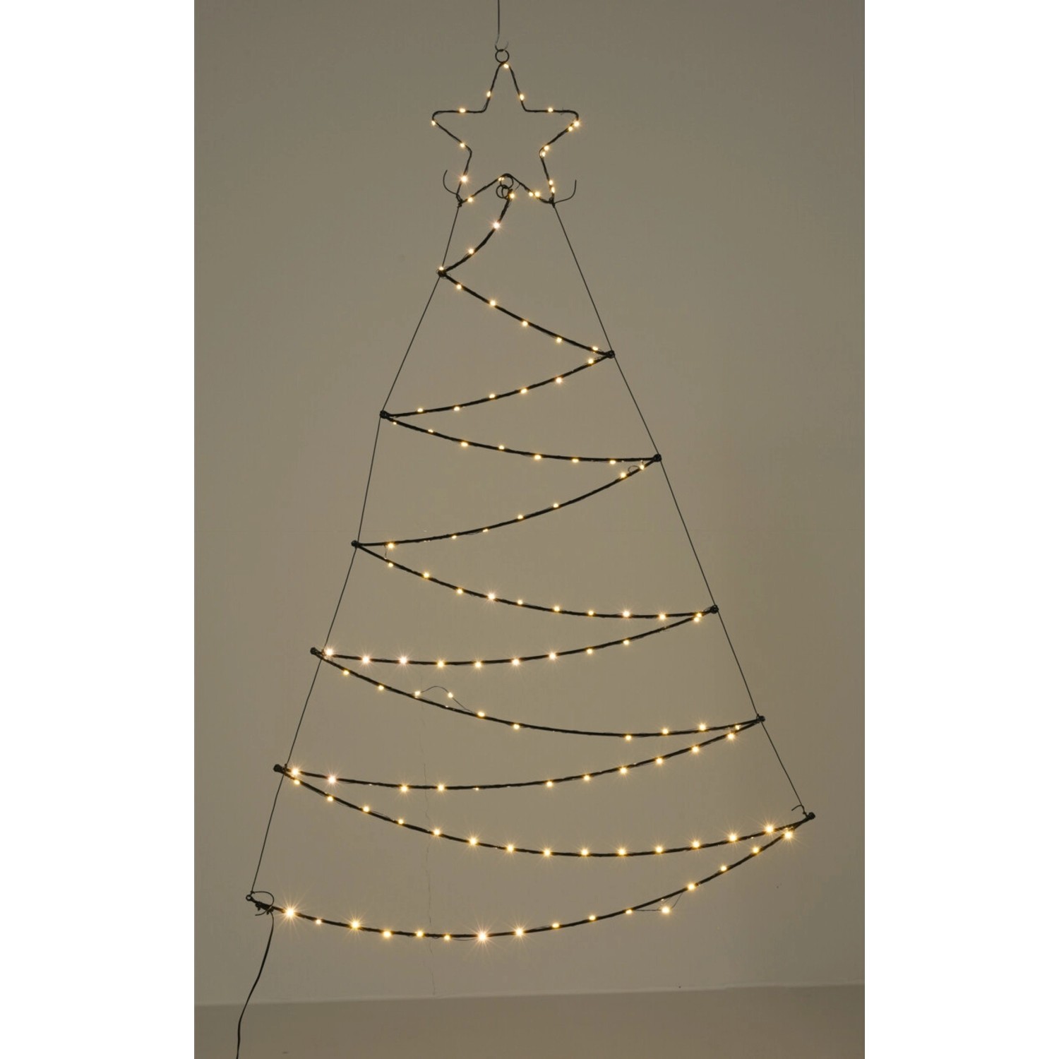 Dekorativní vánoční stromek s osvětlením 125 LED teplá bílá, 76 x 110 cm