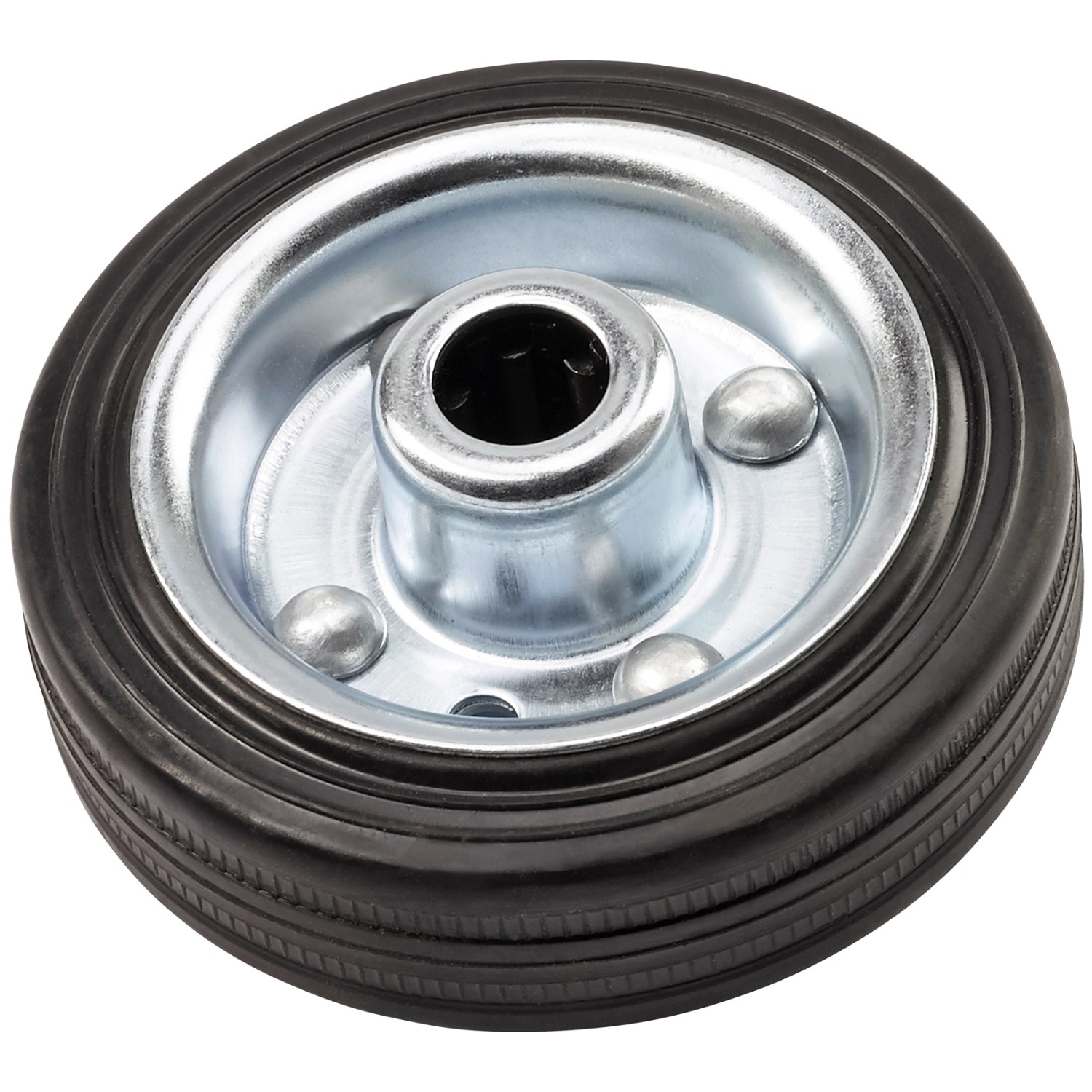 Kolo s gumovou obručí průměr 100 mm ocelový ráfek náboj 40 mm černé