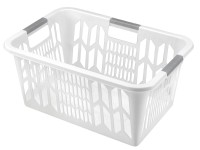 Heidrun Koš na čisté prádlo, plast, bílá, 56 x 39 x 25 cm