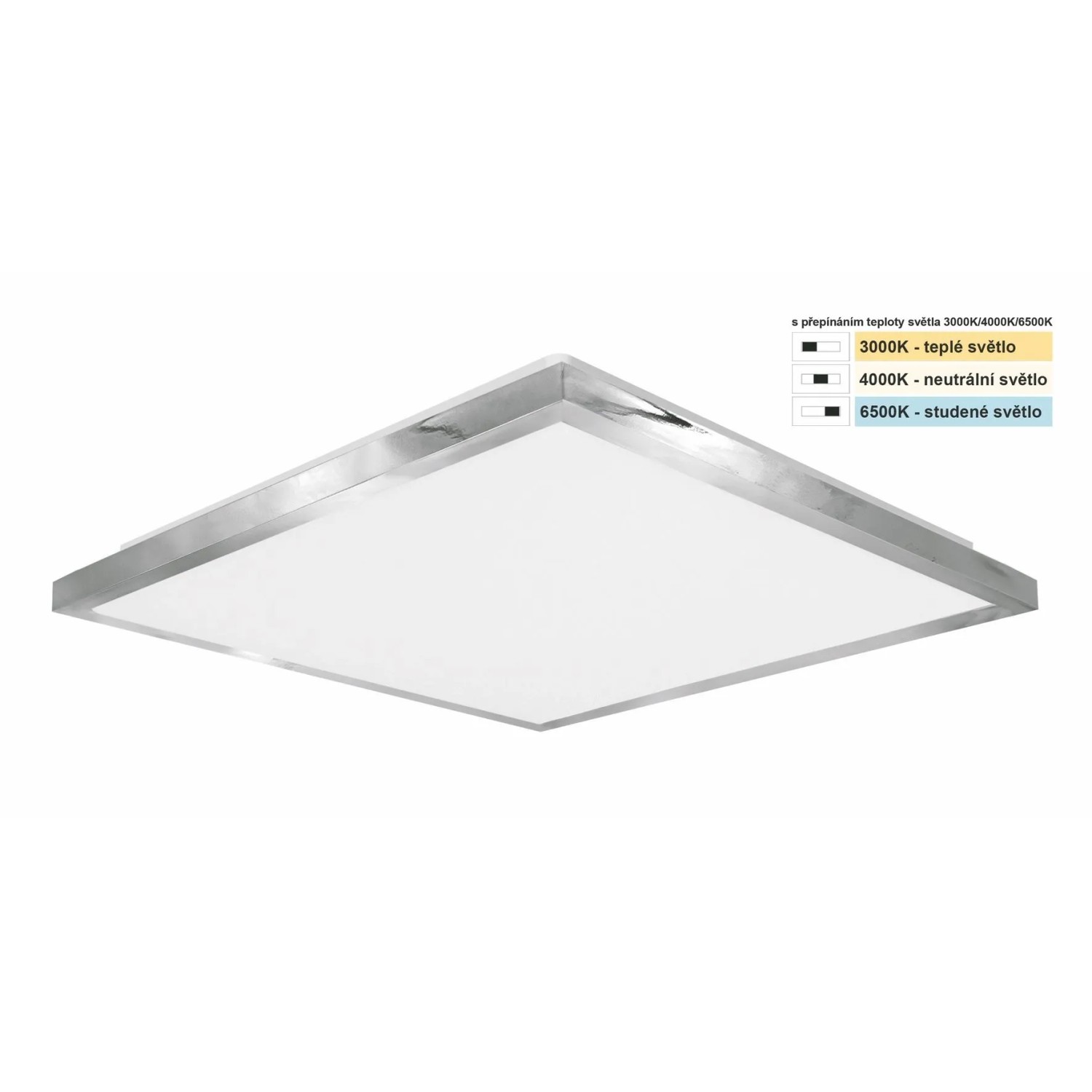 Top Light Koupelnové stropní LED svítidlo Silver HL CCT 24W IP44 2400lm 38x38cm