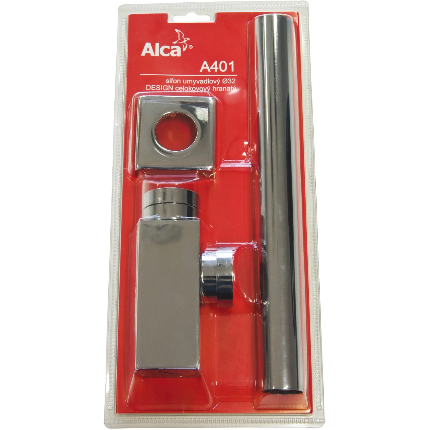 Alcadrain Sifon umyvadlový celokovový hranatý