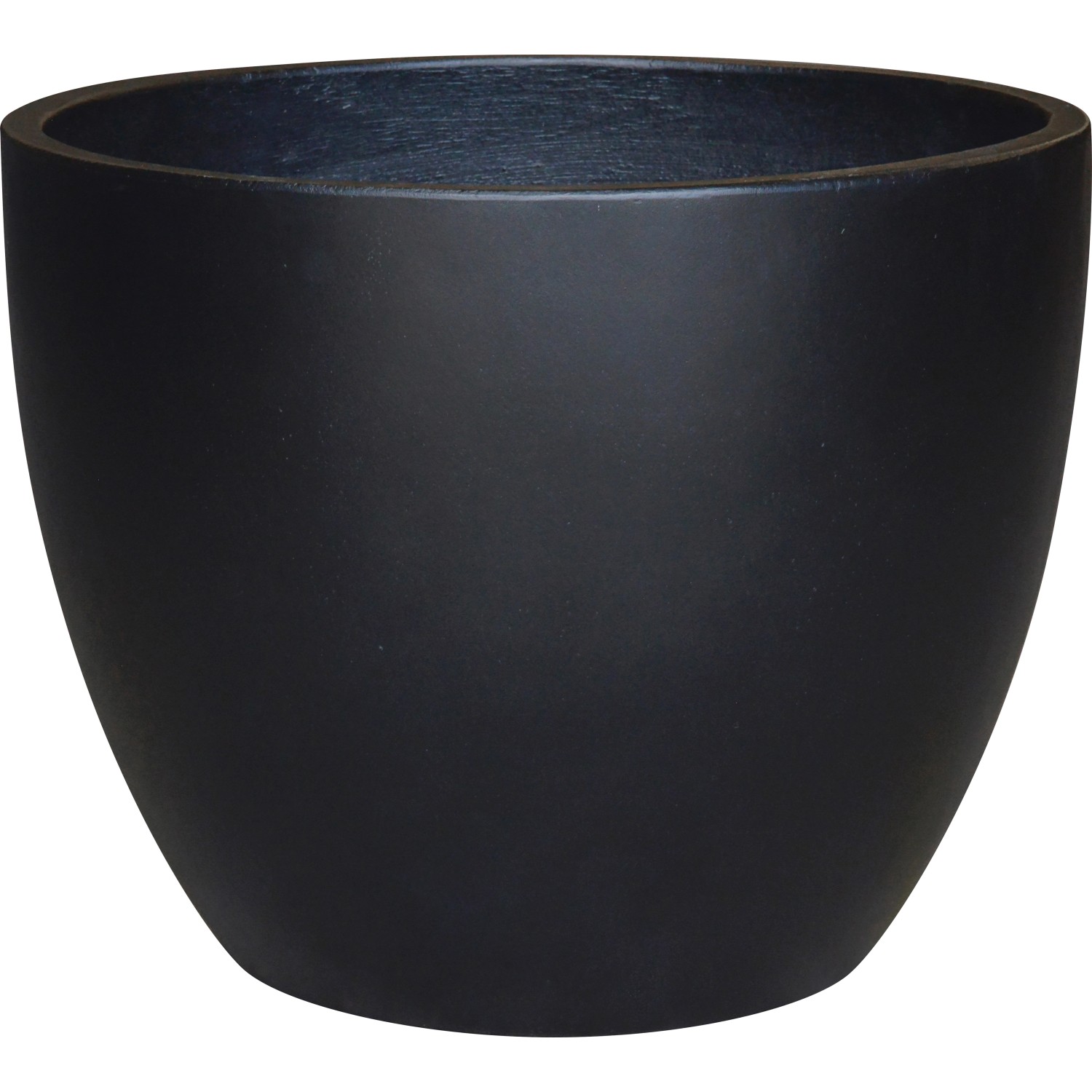 Květináč z lehkého cementu kónický, matná antracitová, pr. 32 x 28 cm