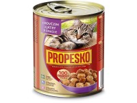 Propesko Konzerva pro kočky hovězí s játry v omáčce 830 g