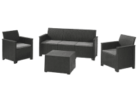 Sestava zahradního nábytku Elodie se stolkem s úložným prostorem, 4dílná