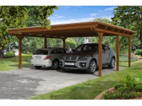 Skan Holz Přístřešek na auto Emsland ALU, ořech, 613 x 604 cm