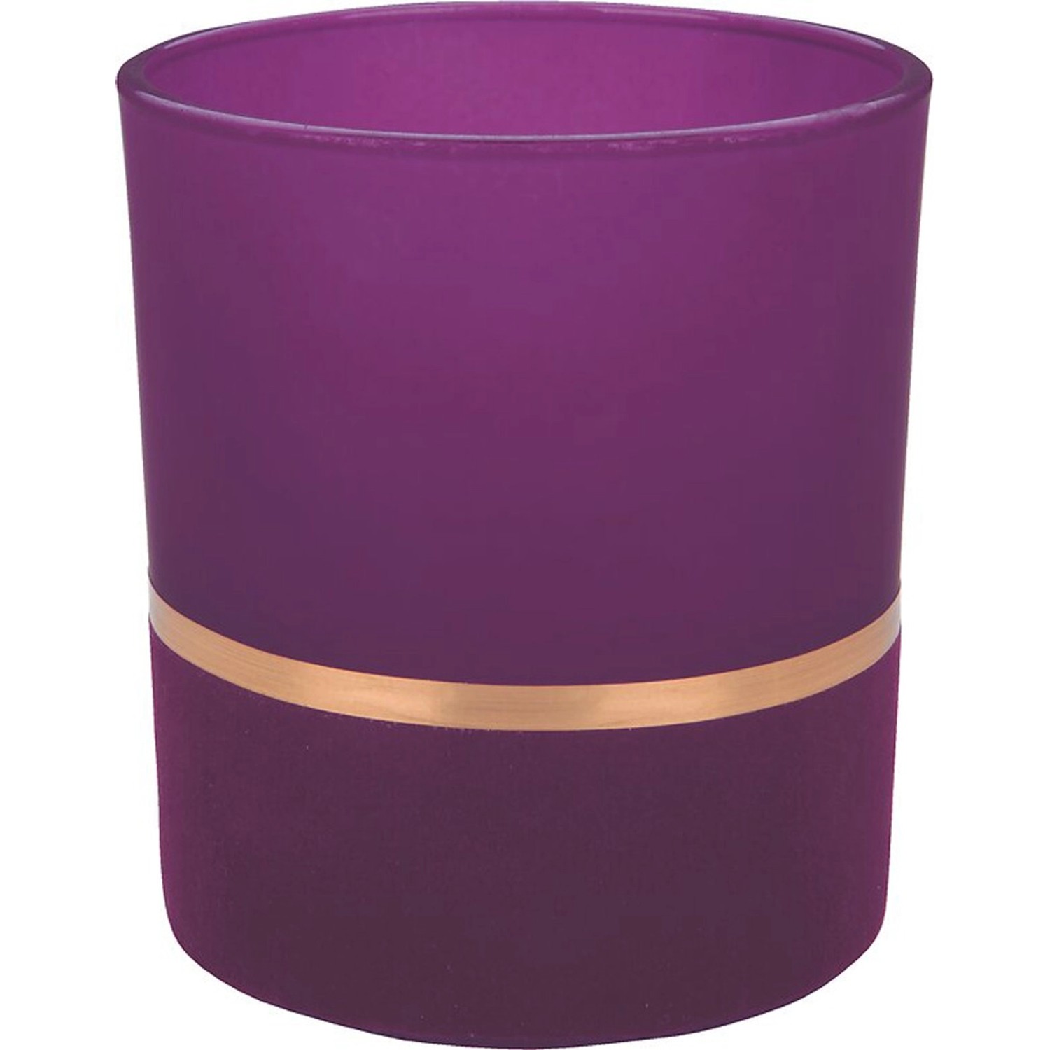 Svícen na čajové svíčky Dark Wonder, sklo, magenta, 10 x 8 x 8 cm