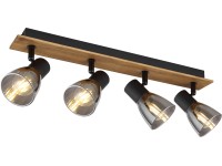 GLOBO 4bodové svítidlo CLAUDE černá/hnědá E14 40 W 500 x 70 x 155 mm